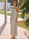 Cocolii robe demoiselle d'honneur satin trapèze bustier sans manches femme élégant doux invité mariage