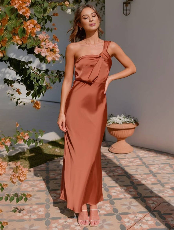 Cocolii robe demoiselle d'honneur satin trapèze bustier sans manches femme élégant doux invité mariage