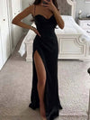 Cocolii robe longue moulante fendu le côté bustier dos nu à fines brides sans manches femme de soirée pour mariage