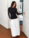 Cocolii robe longue moulante col rond manches longues femme décontracté bal de promo