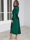 Cocolii robe longue en satin col roulé manches longues femme élégant invité mariage de fete de soirée cérémonie