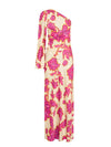Cocolii robe longue en satin imprimé à fleurie une épaule manches longues élégant décontracté robe de soirée de plage l'été