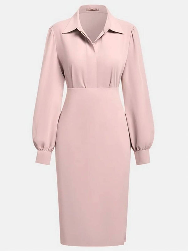 Cocolii robe courte découpes moulante fendu le côté v-cou manches longues casual élégant pour le bureau et les soirées cérémonie