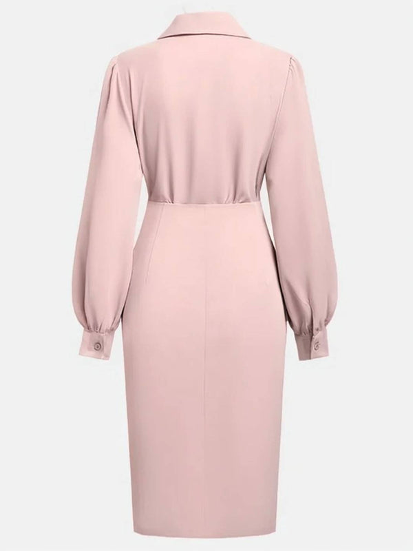 Cocolii robe courte découpes moulante fendu le côté v-cou manches longues casual élégant pour le bureau et les soirées cérémonie