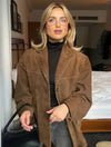 Cocolii blazer suedine boutonnage poches manches longues femme élégant vintage décontracté veste daim