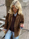 Cocolii blazer suedine boutonnage poches manches longues femme élégant vintage décontracté veste daim