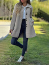 Cocolii mi-longue manteau polaire boutonnage poches col revers col claudine manches longues femme élégant mode veste