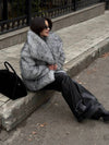 Cocolii manteau femme en fausse fourrure moelleuse col revers ample veste hiver chaude blouson chic doux style shaggy