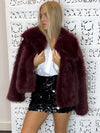 Cocolii court manteau en fausse fourrure moelleuse femme col revers manches longues oversized décontracté veste chaud