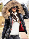 Cocolii court manteau doudoune à capuche avec fausse fourrure fermeture éclair poches femme hiver décontracté veste