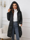 Cocolii mi-longue doudoune à capuche fermeture éclair poches manches longues femme décontracté ample hiver manteau