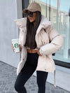 Cocolii mi-longue doudoune femme ceinturée en coton manteau d'hiver matelassé chaud à montant décontracté oversized veste