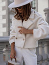 Cocolii court veste col revers boutons manches longues femme élégant décontracté mode automne veste