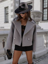 Cocolii court veste col revers boutons manches longues femme élégant décontracté mode automne veste