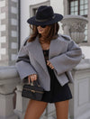 Cocolii court veste col revers boutons manches longues femme élégant décontracté mode automne veste