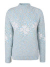 Cocolii noël pull imprimé neige motif col montant manches longues femme élégant décontracté casual