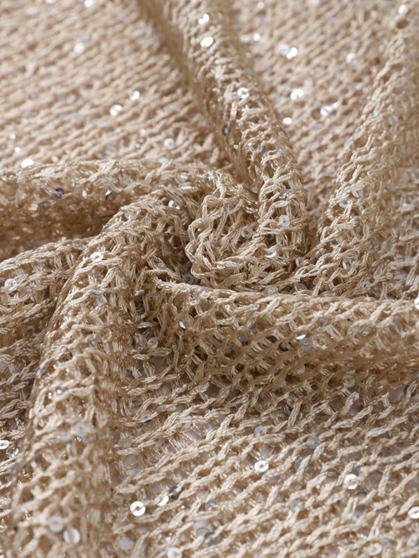 Cocolii pull en tricot femme brillante paillette col rond manches longues élégant décontracté oversized hauts