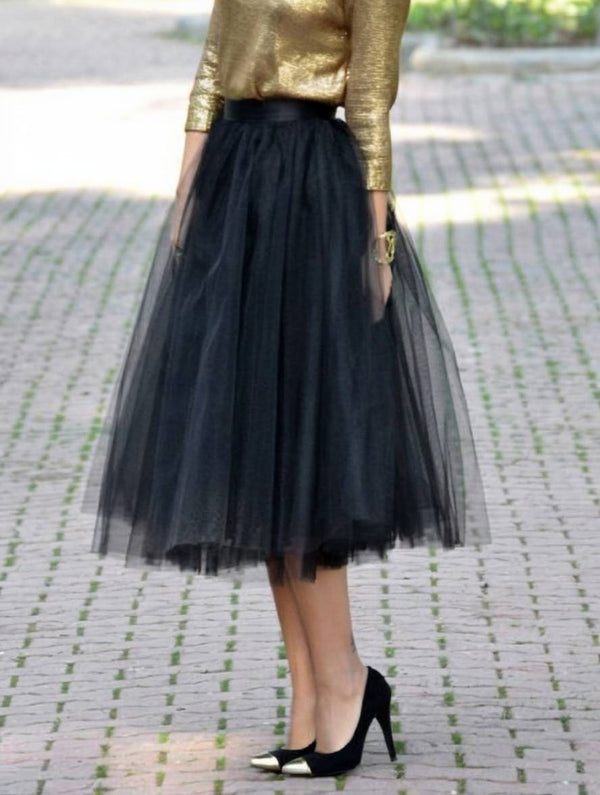 Jupe Longue Jupe Bouffante Femme Cocolii Mi-longue Jupe Bouffante