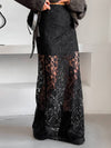 Cocolii jupe longue en dentelle noire femme jupe maxi transparente style bohème chic tenue de soirée élégante gothique