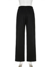 Cocolii pantalons droit taille haute coulisse taille femme élégant décontracté mode casual