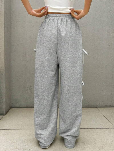 Cocolii pantalons unicolore coton poches taille haute femme élégant décontracté mode