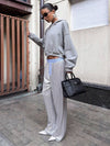 Cocolii pantalon larges jambes évasé femme brillante paillette taille élastique boutonnage décontracté pour soirée