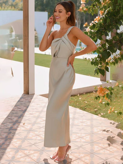 Cocolii robe demoiselle d'honneur satin trapèze bustier sans manches femme élégant doux invité mariage