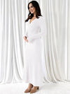 Cocolii robe longue moulante sirene robe v-cou manches longues femme élégant décontracté bal de promo