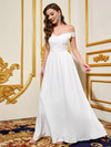 Cocolii longue robe avec dentelle col bateau dos nu sans manches femme élégant de soirée pour mariage