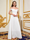 Cocolii longue robe avec dentelle col bateau dos nu sans manches femme élégant de soirée pour mariage