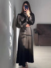 Cocolii robe longue en satin col roulé à volantée manches bouffantes femme doux élégant de soirée anniversaire cérémonie