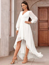 Cocolii longue robe de soirée pour mariage v-cou manches longues femme élégant décontracté bal de promo