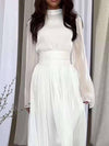 Cocolii robe longue col rond manches trompette manches longues femme élégant vintage décontracté bal de promo