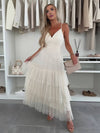 Cocolii robe longue bouffante tutu tullev-cou à fines brides dos nu femme élégant de cocktail robe de anniversaire