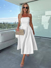 Cocolii longue robe patineuse trapèze bustier sans manches femme casual élégant bal de promo fete robe de cocktail anniversaire