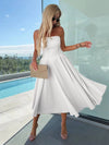 Cocolii longue robe patineuse trapèze bustier sans manches femme casual élégant bal de promo fete robe de cocktail anniversaire