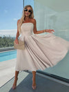 Cocolii longue robe patineuse trapèze bustier sans manches femme casual élégant bal de promo fete robe de cocktail anniversaire
