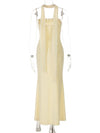 Cocolii robe longue bustier fendu le côté sans manches femme élégant bal de promo