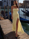 Cocolii robe longue bustier fendu le côté sans manches femme élégant bal de promo