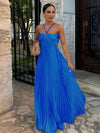 Cocolii robe longue bustier plissé licou découpes croisé dos sans manches femme casual décontracté de plage