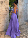 Cocolii robe longue bustier plissé licou découpes croisé dos sans manches femme casual décontracté de plage