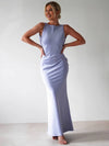 Cocolii robe longue moulante col rond croisé dos dos nu sans manches femme casual élégant bal de promo cérémonie