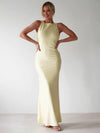 Cocolii robe longue moulante col rond croisé dos dos nu sans manches femme casual élégant bal de promo cérémonie