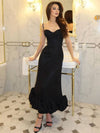 Cocolii longue fleurie robe moulante à fines brides sans manches femme doux élégant vintage bal de promo de cocktail
