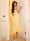 Cocolii longue fleurie robe moulante à fines brides sans manches femme doux élégant vintage bal de promo de cocktail