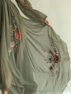 Cocolii robe longue mousseline imprimé à fleurie fluide v-cou manches longues femme décontracté vintage soirée de plage