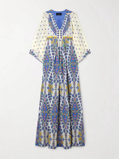 Cocolii longue robe de plage imprimé tribal v-cou manches chauve souris ethnique bohème ample hawaienne décontracté