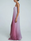 Cocolii robe longue de soirée couleur dégradé plissé bustier sans manches élégant bal de promo cérémonie robe de plage