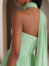 Cocolii longue robe de soirée mousseline plissée fluide nœud bustier sans manches femme bal de promo cérémonie
