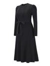 Cocolii robe pull femme en maille trapèze ceinture col rond manches bouffantes manches longues doux élégant d'hiver